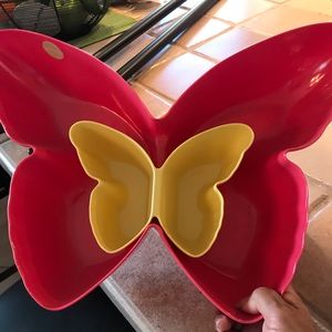 USED 2 Pc tangerine chip & dip set